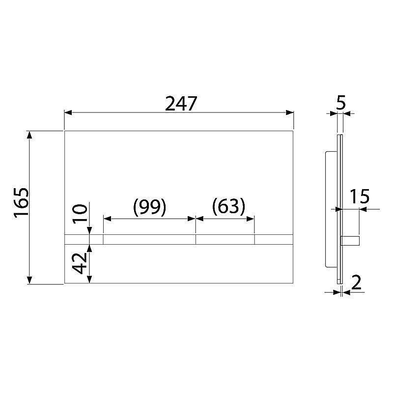 Кнопка смыва механическая AlcaPlast FLAT STRIPE GLASS STRIPE-GL1200