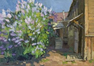 Картина "Цветущий дворик" Вилкова Елена