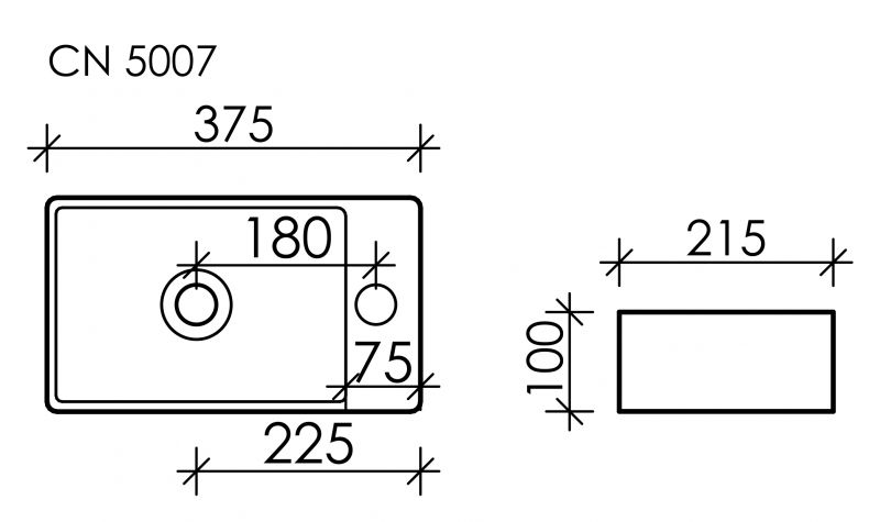 Рукомойник Sancos ELEMENT CN5007 37х21