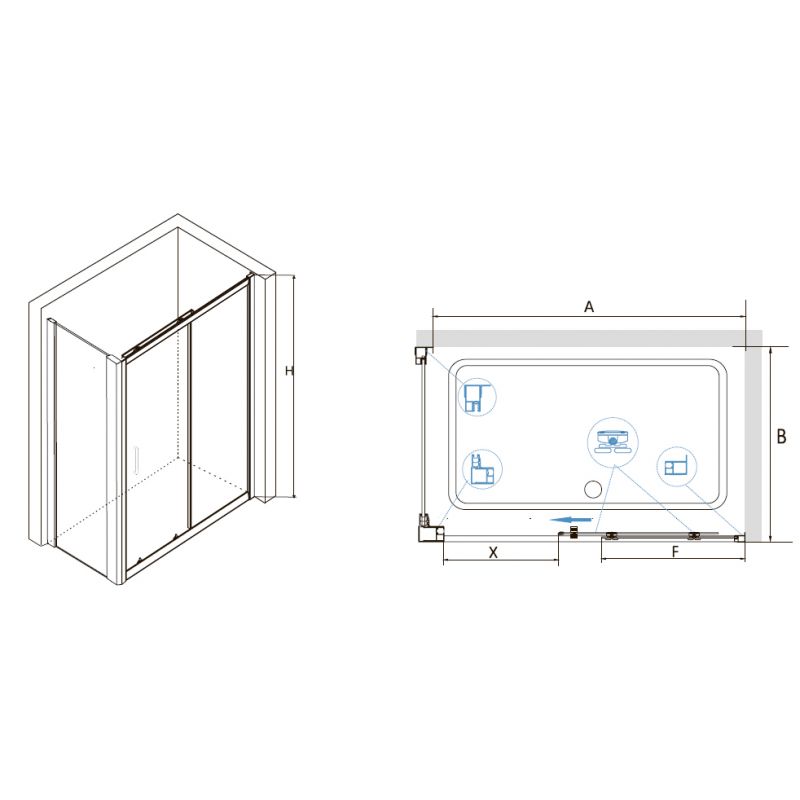 Душевой уголок RGW Classic CL-48 (CL-14 + Z-050-1) (Прозрачное, 1200x1000)