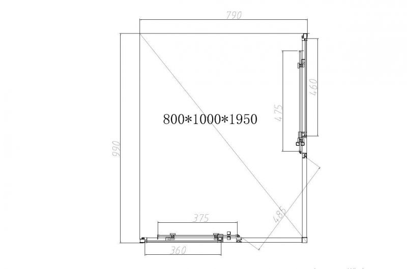 Душевой уголок Vincea Slim-N VSS-4SN8010CLB 1000*800 черный