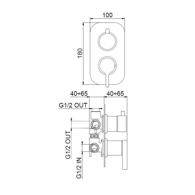 Смеситель для душа встраиваемый Webert Coral CO880601560, черный