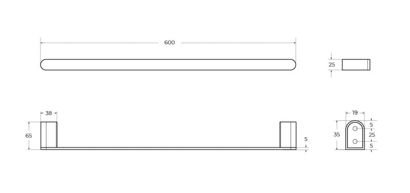 Полотенцедержатель CEZARES STYLUS-TH-60-01, хром