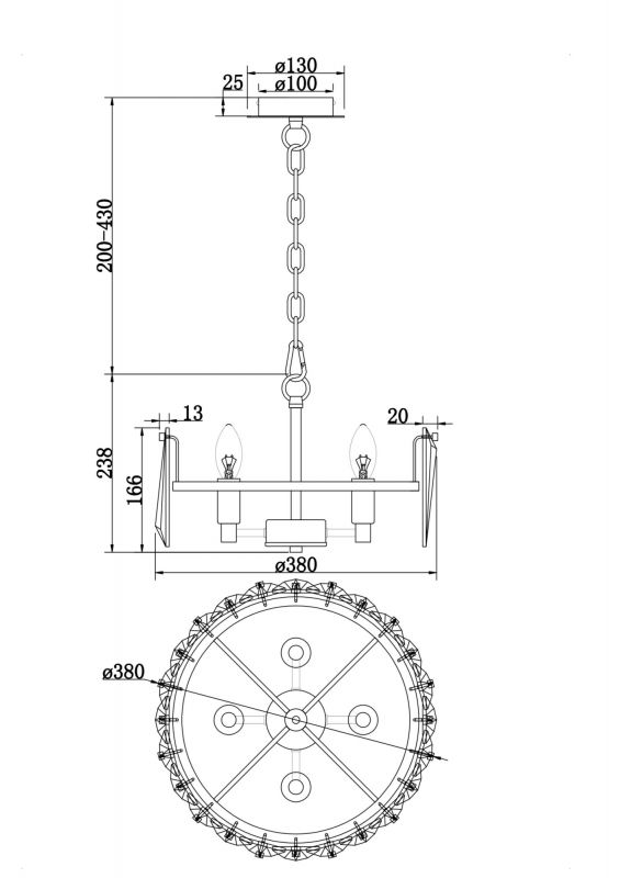 Подвесной светильник Maytoni Puntes MOD043PL-04CH