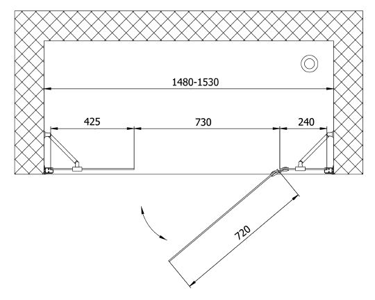 Душевая дверь Vegas Glass AFP-F 150 08 01 R