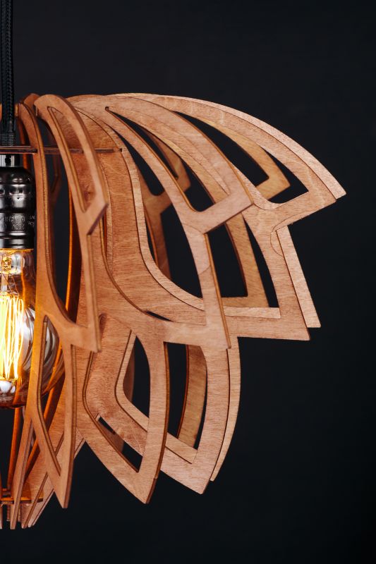Подвесной деревянный светильник Woodshire Лотос 0325mx