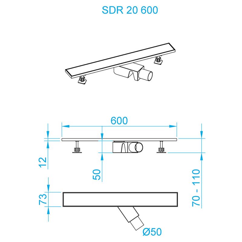 Душевой лоток RGW Shower Drain SDR-20 (600)