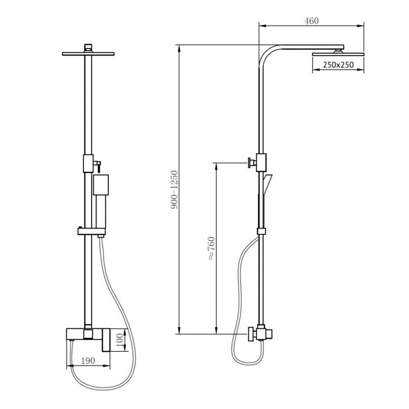 Душевая стойка ABBER Daheim AF8220B, черная матовая