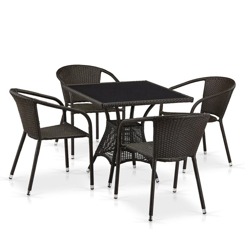 Комплект плетеной мебели Afina T197BT/Y137C-W53 Brown (4+1) фото 2