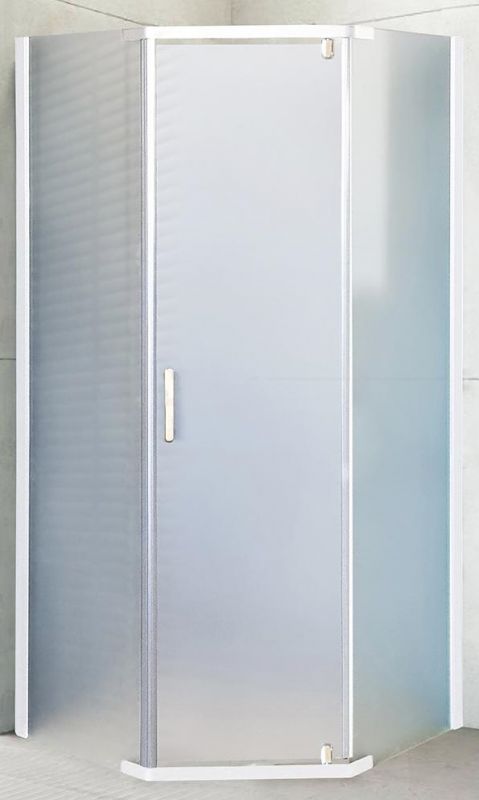 Душевой уголок Royal Bath RB8580TR-C, 80х85 см, профиль белый, стекло матовое фото 1