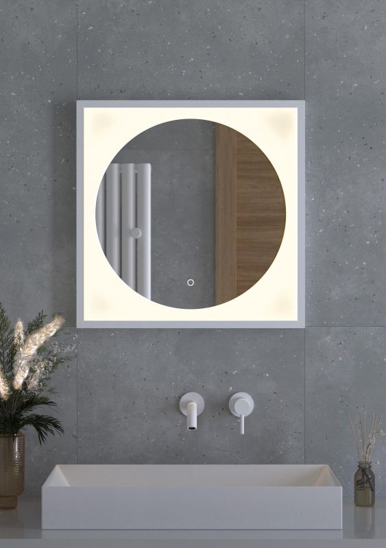 Зеркало для ванной DEFESTO ECLIPSE DF 2236S с LED-подсветкой и сенсорным выключателем Ø60см фото 3