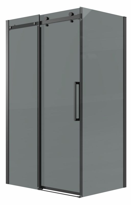 Душевой уголок Grossman Classic 120.K33.04.1510.21.10, 150х100 см, профиль черный матовый, стекло тонированное фото 1