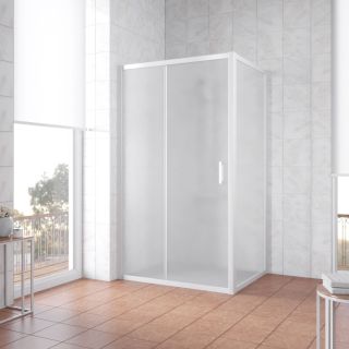 Душевой уголок Vegas Glass ZP+ZPV 150х90 01 10, профиль белый, стекло матовое