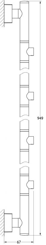 Штанга настенная для 4-х аксессуаров 95 cm FBS Esperado ESP 076