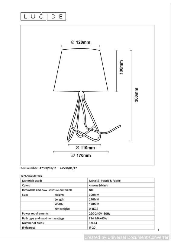 Настольная лампа GITTA 47500/81/11