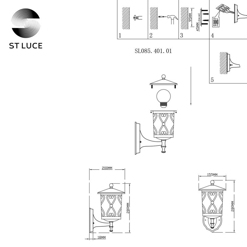 Светильник уличный настенный ST LUCE LORNE SL085.401.01 фото 10