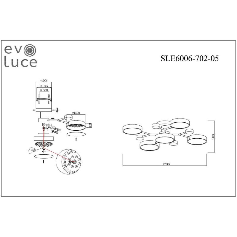 Светильник потолочный Evoluce FAEMA SLE6006-702-05