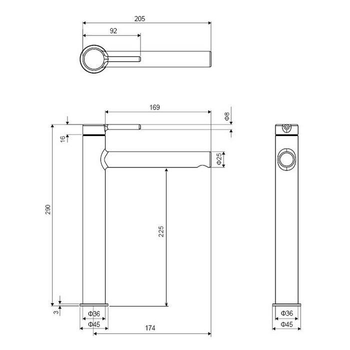 Смеситель для раковины Excellent Pi AREX.1202GL золото