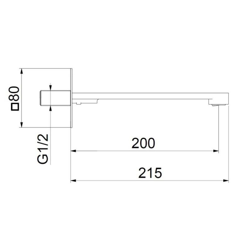 Излив Webert One-X AC1073741, белый/сталь