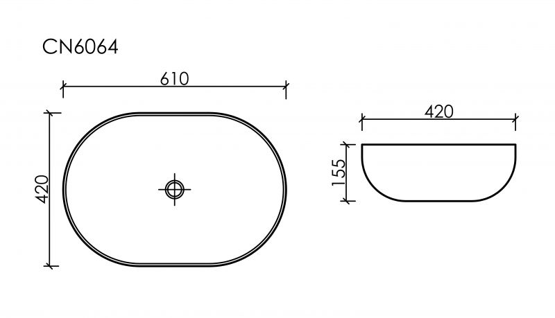 Раковина-чаша Ceramica Nova Element CN6064, 61 см