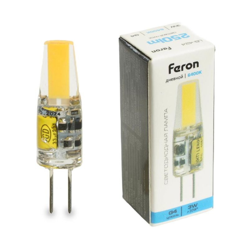 Лампа светодиодная Feron LB-424 G4 3W 12V 6400K 51172 фото 1