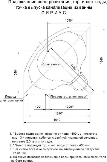 Акриловая ванна Aquatek Сириус SIR164-0000006 164x164 с г/м фото 5