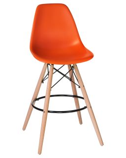 Стул Dobrin 638GPP-LMZL DSW BAR, цвет сиденья оранжевый (O-02), цвет основания светлый бук