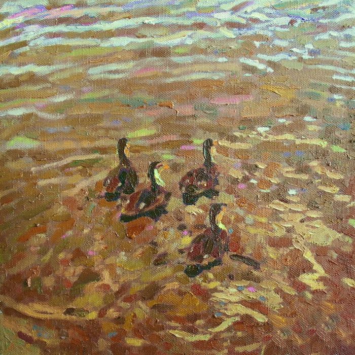 Картина "Утки" 50x50 Михаил Рудник