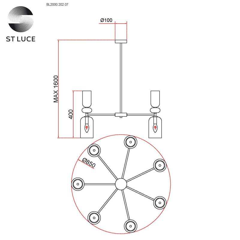 Люстра потолочная ST Luce GEA SL2000.202.07