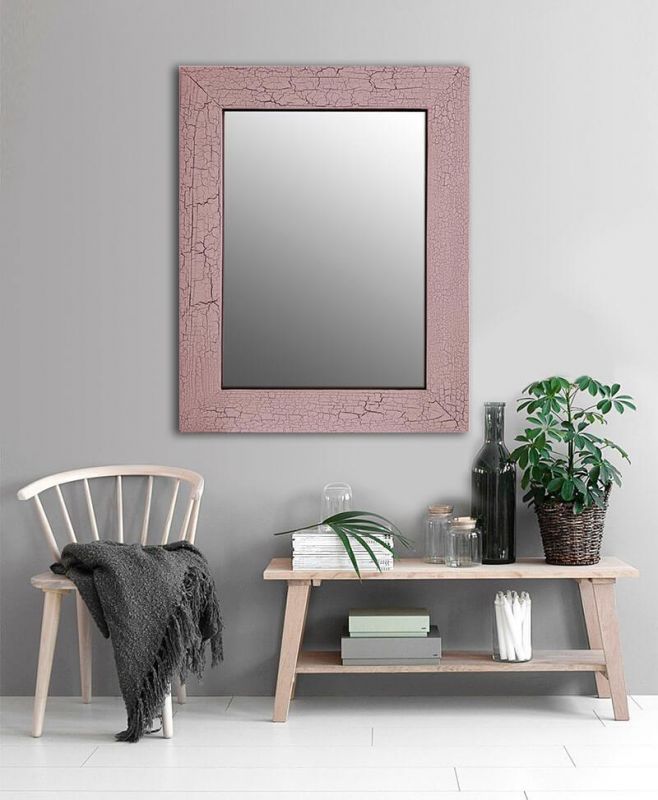 Настенное зеркало Dom Korleone Кракелюр Розовый 80х80 см BD-2882282