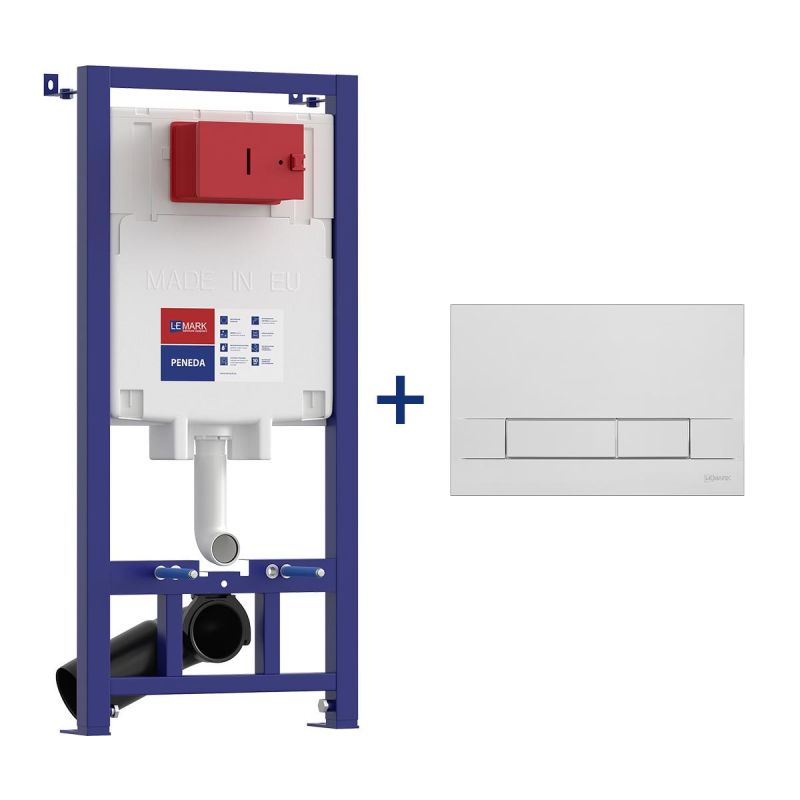 Инсталляция для унитаза Lemark PENEDA 9880110, кнопка смыва BIT хром глянец, механика