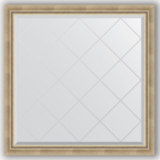 Зеркало с гравировкой в багетной раме 103x103 Evoform EXCLUSIVE-G BY 4433 состаренное серебро с плетением
