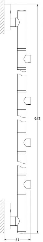 Штанга настенная для 4-х аксессуаров 95 cm FBS Ellea ELL 076