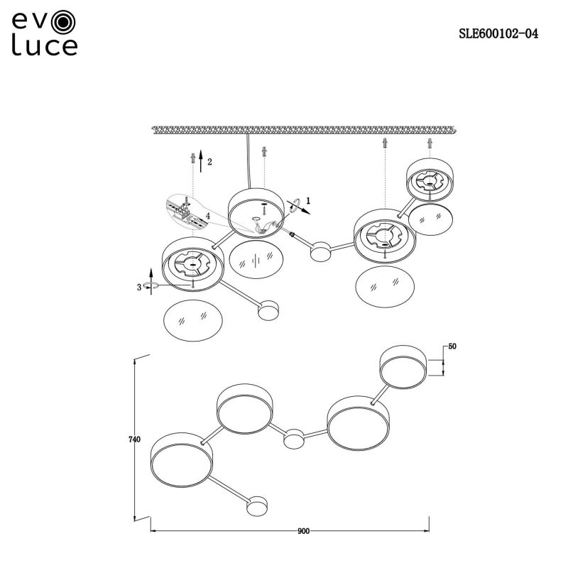 Светильник потолочный Evoluce Dossena SLE600102-04