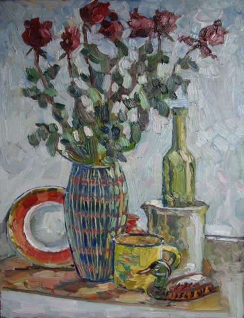 Картина "Сухие розы на окне" Ягужинская Анна