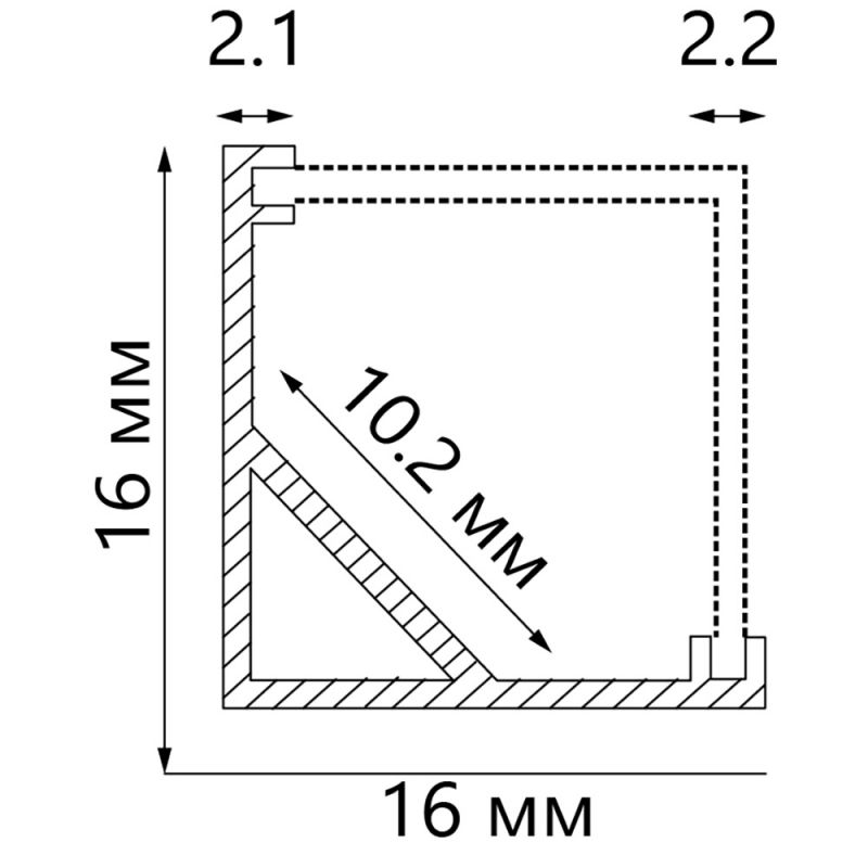 Профиль угловой квадратный Feron CAB281 10300