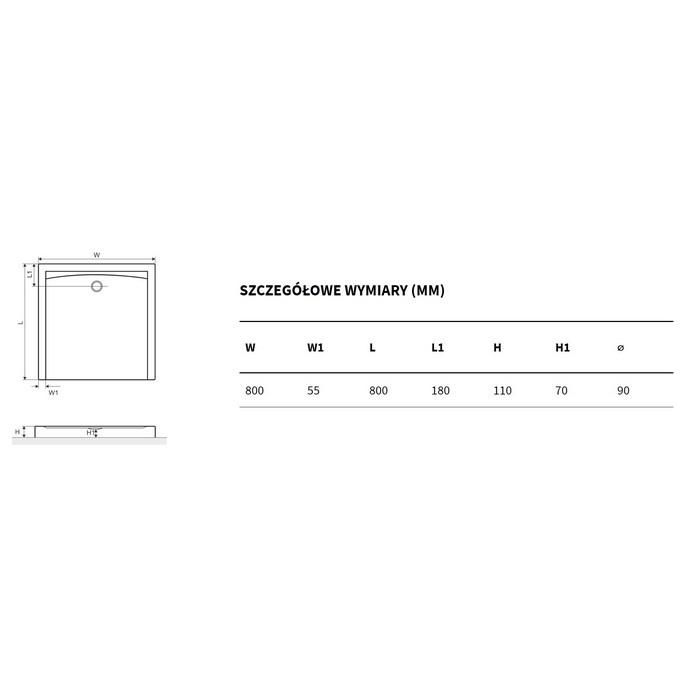 Душевой поддон Excellent Forma Compact BREX.FOR08WHC 80x80