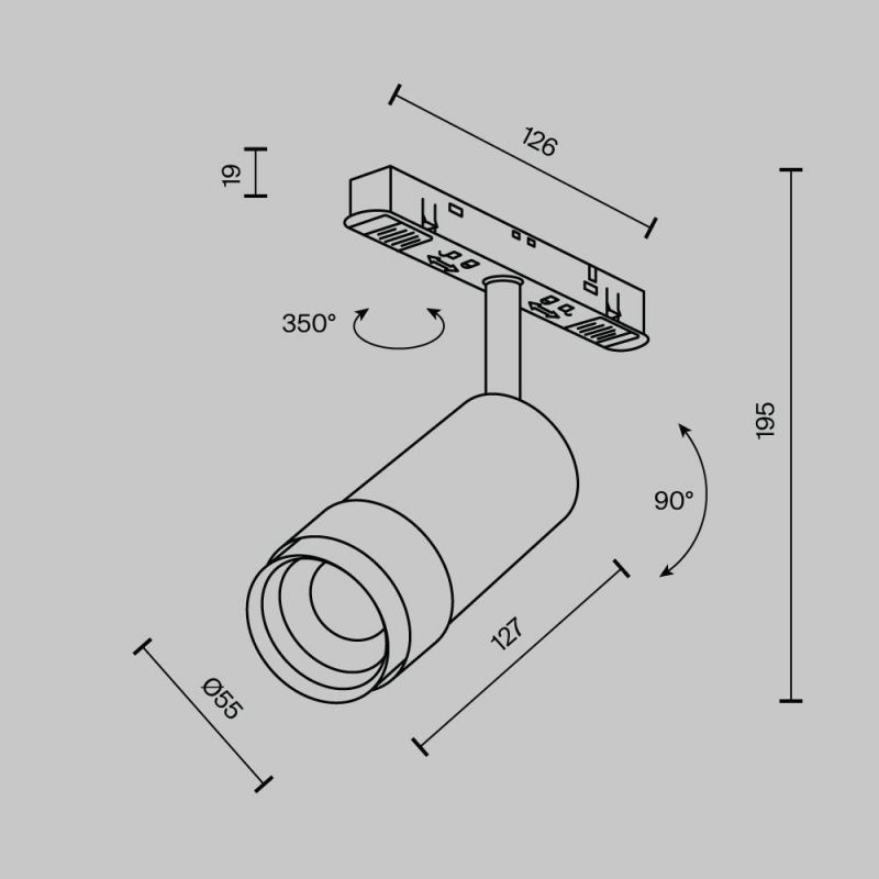 Трековый светильник Maytoni Focus Zoom TR211-1-12W4K-Z-B