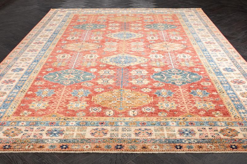 Пакистанский ковер из шерсти Carpet «KAZAK ROYAL» 232580-RED-BGE 271 x 385 см