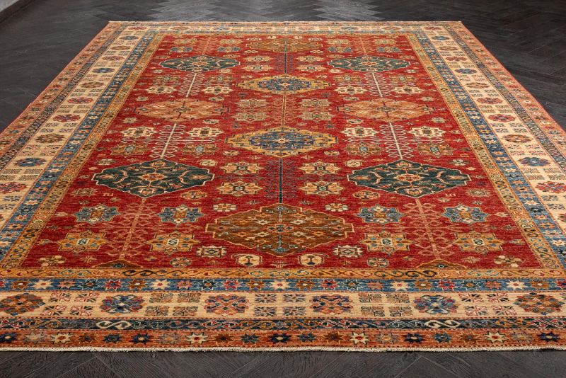 Пакистанский ковер из шерсти Carpet «KAZAK ROYAL» 232580-RED-BGE 271 x 385 см