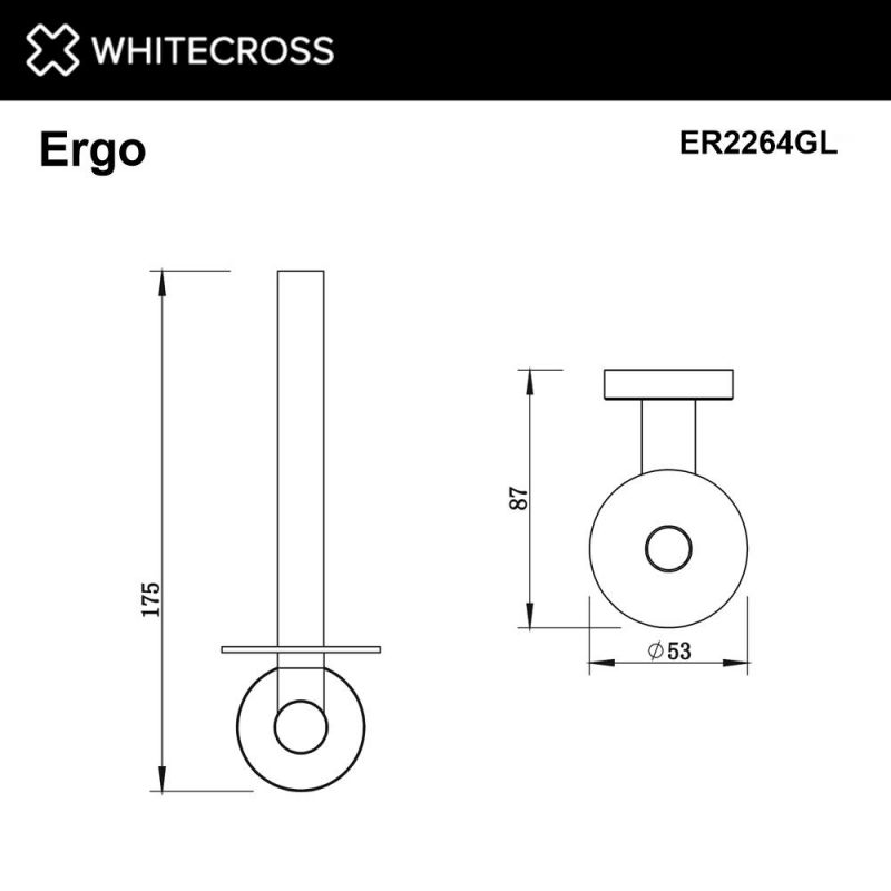 Держатель запасного рулона туалетной бумаги WHITECROSS Ergo ER2264GL, золото фото 2