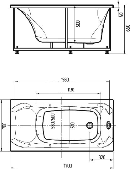 Акриловая ванна Aquatek Альфа ALF170-0000066 170x70 R