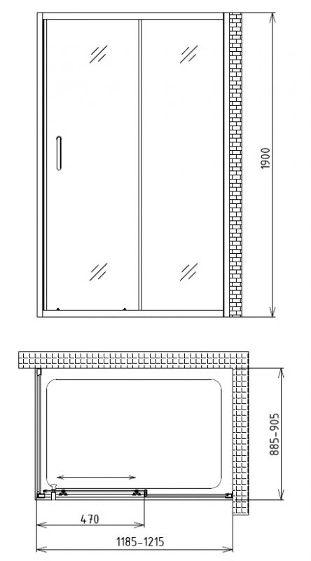 Душевой уголок Gemy Victoria 120x90, S30191AM-A90M