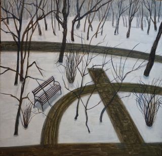 Картина "Зимний двор" Александра Егорова