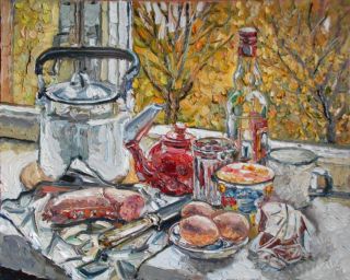 Картина "Окно кухни в осень" Ягужинская Анна