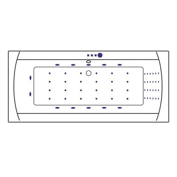 Акриловая ванна Excellent Aquaria Lux WAEX.AQU18.NANO.GL, с гидромассажем, 180x80 см