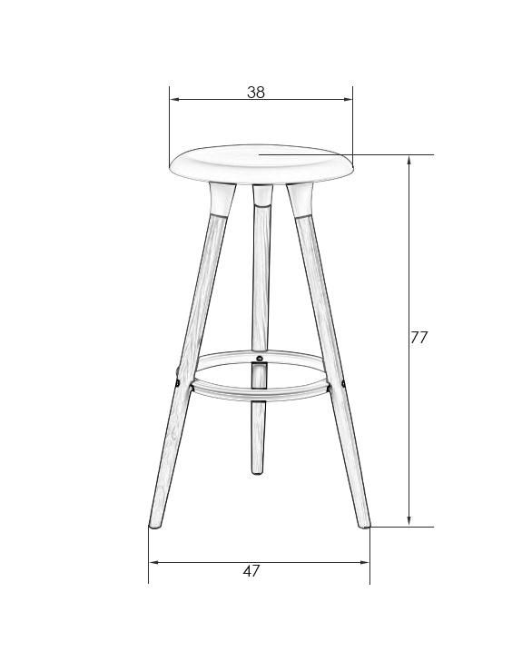 Табурет барный DOBRIN ROYCE BLACK, LMZL-PP652_BlackBase чёрный (B-03)