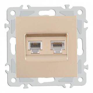 Розетка телефонная RJ11 + компьютерная RJ45 206.44-1.shampan Arte Milano