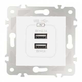 Розетка USB 2.1А+1А 203.46-1.white Arte Milano