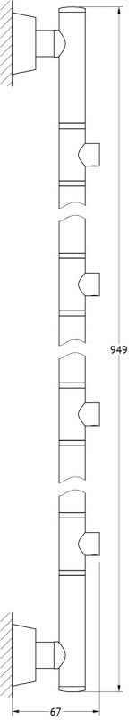 Штанга настенная для 4-х аксессуаров 95 cm FBS Vizovice VIZ 076